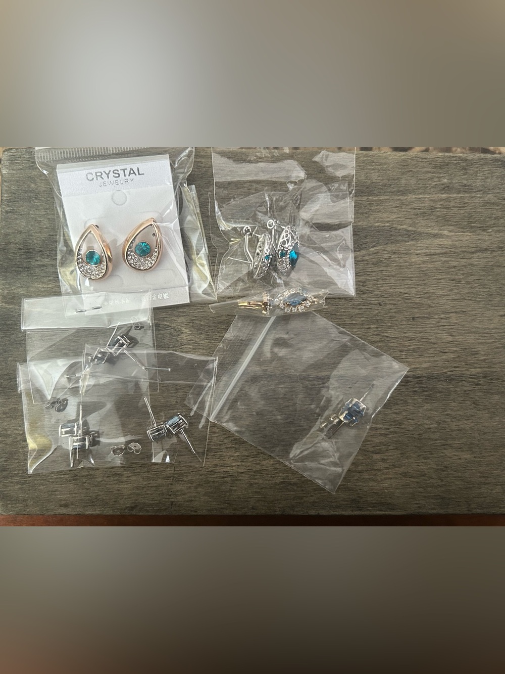Random Blue Stone Earrings Bundle - Silver/Turquoise